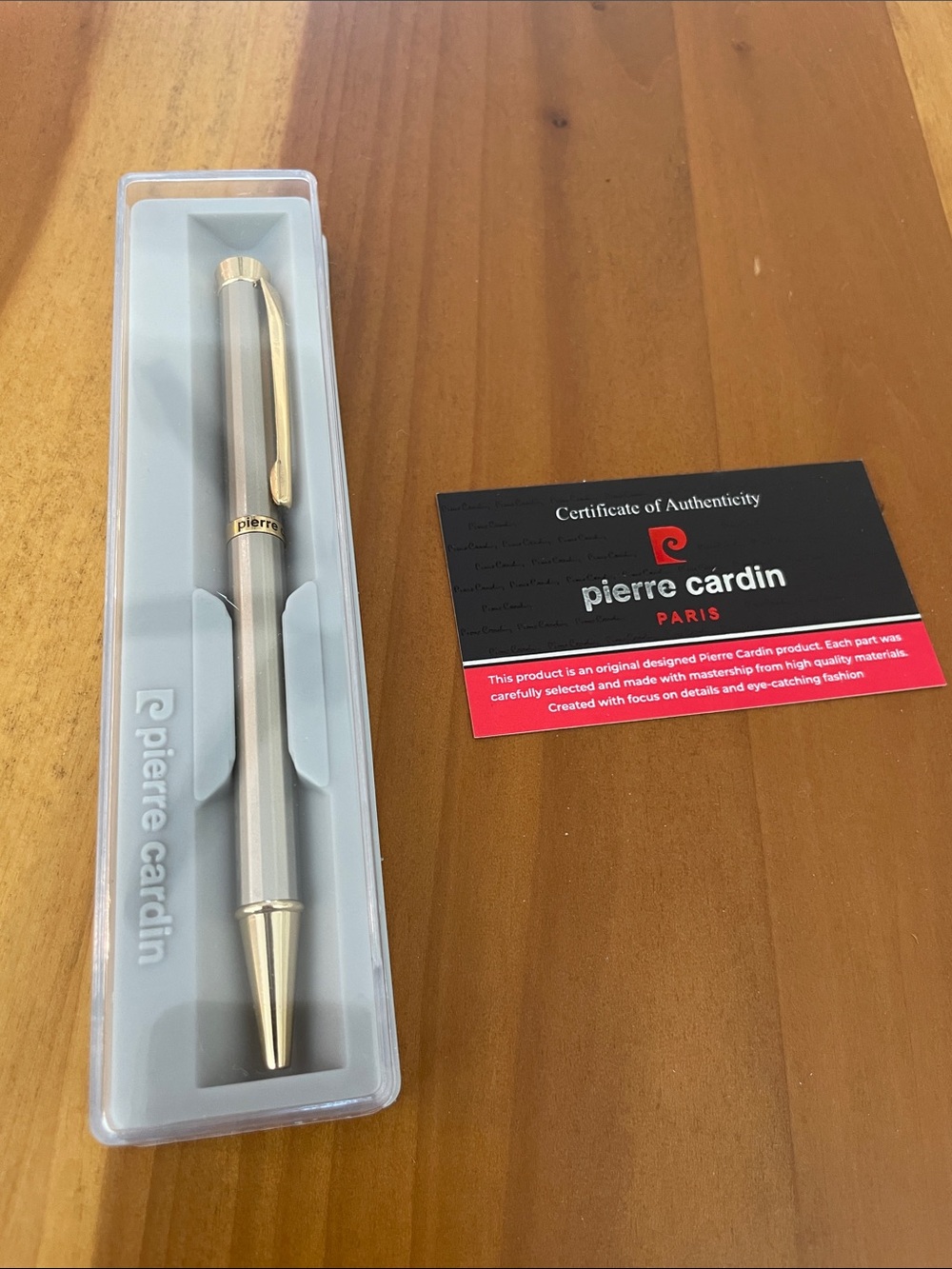 Pierre Cardin Silver and Gold-Tone Metal Pen with Card